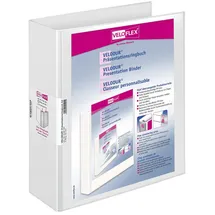 Veloflex 10 VELOFLEX VELODUR® Präsentationsringbücher 4-Ringe weiß 7,0 cm DIN A4