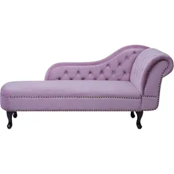 Chaiselongue Samtstoff violett rechtsseitig NIMES