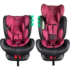 XOMAX XZ-16 Kindersitz drehbar 360° mit ISOFIX und Liegefunktion I mitwachsend I 0-36 kg, 0-12 Jahre, Gruppe 0/1/2/3 I 5-Punkt-Gurt und 3-Punkt-Gurt I Bezug abnehmbar, waschbar I ECE i-Size 129R