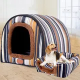 Hundehütte, extra groß, XL, XXL, warmes Hundebett, Jumbo-Hundebett, Angstlinderung, beruhigend, Hundehütte, Katzenhöhle, Iglu, für drinnen und draußen, waschbar (XXL-92 x 68 x 72 cm, C)