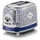 Ariete Toaster 155 Capri, 2 Schlitz Toaster, 6 Bräunungsstufen, Mediterranes Design, weiß, blau blau|weiß