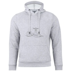 Cotton Prime® Hoodie Leuchtturm – Moin mit weichem Innenfleece grau L