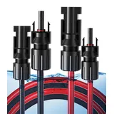 Solarsys® - 10 Meter Solarkabel 4mm2 mit PV Solarstecker IP68,TÜV-Zertifika, 1 Paar Solarkabel DC 1500V, Solarkabel Verlängerungskabel Verlängerung,10m