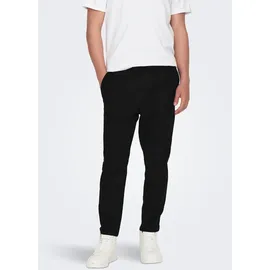 Only & Sons Herren Sweatpant ONSLINUS CROP LIN Tapered Fit schwarz, L