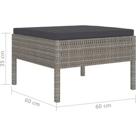 vidaXL Polyrattan Lounge Set 4-tlg. grau 3056968