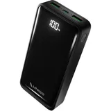 UNIQO Power LCD 20K – Power Delivery 22,5W (PD 3.0 PPS), 20.000mAh Powerbank, LCD-Display, USB-C, USB-A, Schnelllade-Powerbank, Ladegerät für iPhone, Tragbar für Reisen, Schwarz