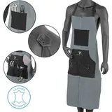 STAHLWERK Schweißerschürze Grau Aus Hochwertigem Spaltleder