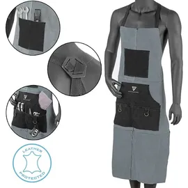 STAHLWERK Schweißerschürze Grau Aus Hochwertigem Spaltleder