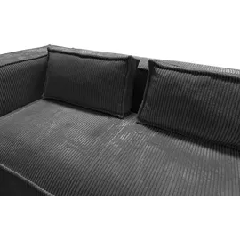 s-style möbel Modernes Ecksofa Porto aus Grau Cord und weichem Sitz,