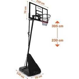 PEGASI Basketballkorb Home Pro Schwarz 230 - 305 cm