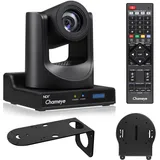 Chameye NDI PTZ Camera 30x Optical Zoom AI Auto Tracking PTZ Camera with LCD Display, NDI 3G-SDI IP 1080P 60fps PoE Live Streaming HDMI PTZ Camera for Church Worship Education Events, C730N Black