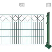 Arvotec Doppelstabmattenzaun »EASY 80 zum Aufschrauben "Karo" mit Zierleiste«, Zaunhöhe 80 cm, Zaunlänge 2 - 60 m 51122228-0 dunkelgrün H/L: 80 cm x 40 m