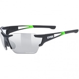 Uvex sportstyle 803 race V Sportbrille, selbsttönend, black green/smoke, one size