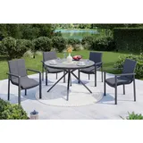 Ambia Garden Gartentisch, Grau, Metall, Keramik, rund, eckig, 120x74x120 cm, Gartenmöbel, Gartentische, Gartentische