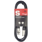 Stagg 3M Mikrofon Kabel, 1x XLR Stecker - 1x XLR Buchse, schwarz