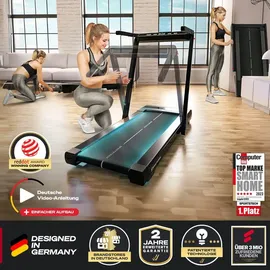 Sportstech sTread Fold Pro, bis 15 km/h mit automatischer Steigung Klappfunktion, Fitness-App kompatibel