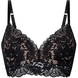 Hunkemöller Bügelloser BH "Gepolsterter bügelloser BH Andrea", Damen, Gr. 75C, Cup C, schwarz, 75% Polyamid, 18% Polyester, 7% Elasthan, BHs