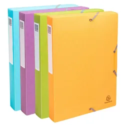 Exacompta 59990E 8x Archivbox A4, Rückenbreite 40mm, Recycling-Kunststoff, Kollektion Pop'N Co - Farben sortiert