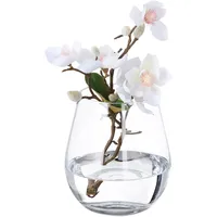 Relaxdays Blumenvase, Glasvase für Blumen, Tischvase aus Klarglas, hohe