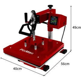 MONSTER SHOP 38 x 38cm Hitzepresse Schwenkbare Transferpresse Heißpresse Textilpresse T-Shirtpresse Sublimationsdruck Touchscreen Einstellbarer Dru...