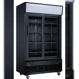 A&S polarny Getränkekühlschrank Gewerbekühlschrank 1013l 2 Glastüren 1200 x 730 x 2036 mm schwarz