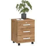 CARO-Möbel Rollcontainer Wildeiche, Mode, 44x58x45 cm, Arbeitszimmer, Container