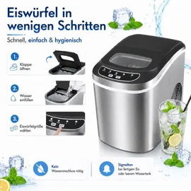 mspoint Bituxx Eiswürfelmaschine Eiswürfelbereiter Eiswürfel Ice Maker Eis Maschine Edelstahl