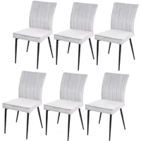 Mendler 6er-Set Esszimmerstuhl HWC-K16, Stuhl Küchenstuhl, Samt Metall ~