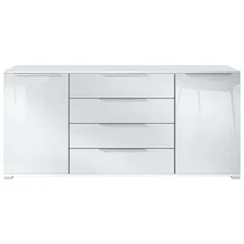 Vladon Linio V2 166,5 x 75,5 x 35 cm Weiß matt/Weiß Hochglanz