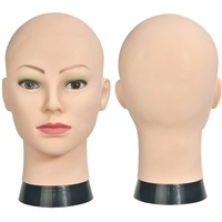 ErSiMan weibliches Mannequin für Kosmetikerausbildung, Kopf ohne Haare, Mannequin-Kopf für Perücken-Herstellung, Hut-/Brillen-Präsentation, Friseur-Übungskopf, Puppenkopf mit Klemme