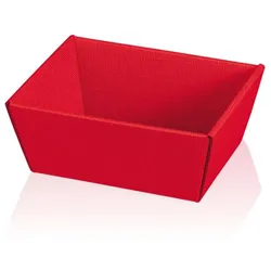 Nette 5 Präsentkörbe "offene Welle rot" aus Pappe Präsentkorb 19x14x10cm