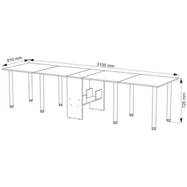 RODNIK 33,5 x 76 x 310 cm weiß