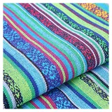BrightGlow Baumwolle Stoff zum Nähen Ethnisches Muster Baumwollstoff Boho-Stoff Meterware Exotische Blumen Stoff Baumwoll-Leinenstoff Bunter Retro-Dekostoff Zum Nähen Kostümstoff 17# 100 X 150CM
