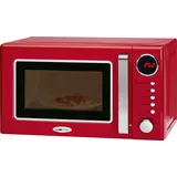 Clatronic® Retro Mikrowelle mit Grill | 20 Liter Garraum | Microwave mit 5 Leistungsstufen | 700 Watt Mikrowellenleistung | 1000 Watt Grillleistung | Microwelle mit Timer & Easy Tronic | MWG 790 rot