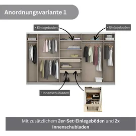 Rauch Schwebetürenschrank KOLUNA 360 x 229 x 62 cm Beige