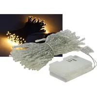 ChiliTec LED Lichterkette Batterie 10 m Warmweiß