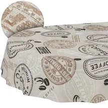 ANRO Tischdecke aus Stoff Oval 180 x 140 cm Braun