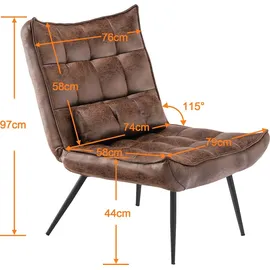 MCombo Relaxsessel 4778/79 Mikrofaser 0 x 0 x 0 cm Braun mit Kissen