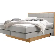 Hasena Boxspringbett 140-180 cm Braun / Hellgrau, Liegefläche:180 x 200 cm, Topper:Agrea-Topper