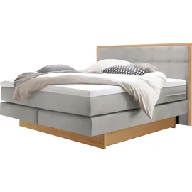 Hasena Boxspringbett 140-180 cm Braun / Hellgrau, Liegefläche:180 x 200 cm, Topper:Agrea-Topper