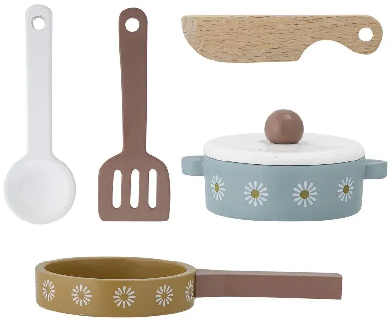 Bloomingville Bahoz Spielset, Küche, Blau, MDF Set of 5