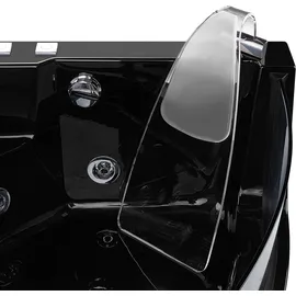 Beliani Whirlpool-Badewanne, schwarz Kunststoff, Dreieckig, 135x59x190 cm Badezimmer,,Badewannen