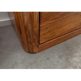 MASSIVMOEBEL24.DE Vitrine Toronto 70 x 40 x 202 cm WALNUSS gewachst