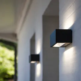 Lutec LED-Außenwandleuchte Gemini Anthrazit