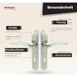 Domino Türgriff 72 Drückergarnitur BB-Buntbart Silber