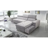 Ecksofa Sofa mit Schlaffunktion Schlafsofa HILTONE I Eckcouch Frabe wählbar - Grau/Dunkelgrau/Beige/Braun/Blau/Dunkelblau/Rot/Rosa/Orange/Grün/dunkelgrün