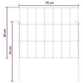 vidaXL Zaun-Set 35 x 30 cm Silber/Verzinkter Stahl