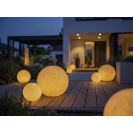KANLUX Gartenkugel Außenleuchte Terrakotta Ø 30 cm IP65 inkl. Erdspieß