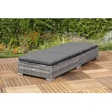 MX Gartenliege Single Rattan mit Auflage Set Rattanliege Relaxliege