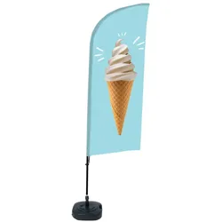 SHOWDOWN Displays Showdown Beachflag - Komplett-Set - Eis - Blau/Schwarz
